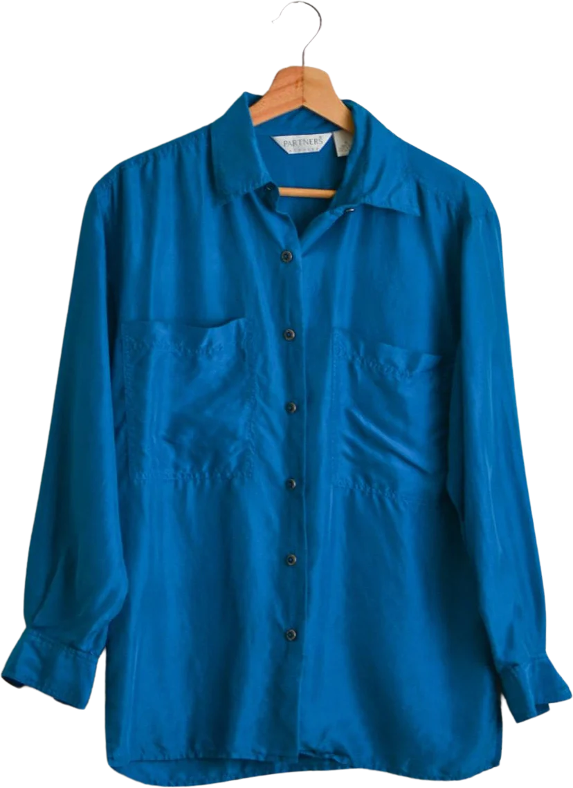 Vintage Silk Blouse Buttoned Down Long Sleeve Cardigan by Partners