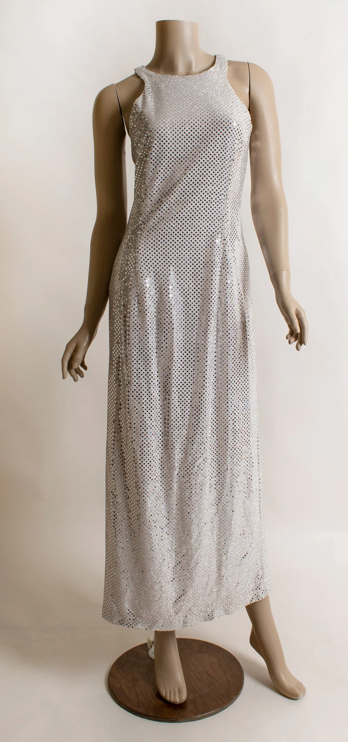 Vintage Silver Sequin Gown - 90s Sparkly Formal Evening Glam Floor Length Maxi Dress - Bombshell Hourglass - Medium by All That Jazz - Image 2