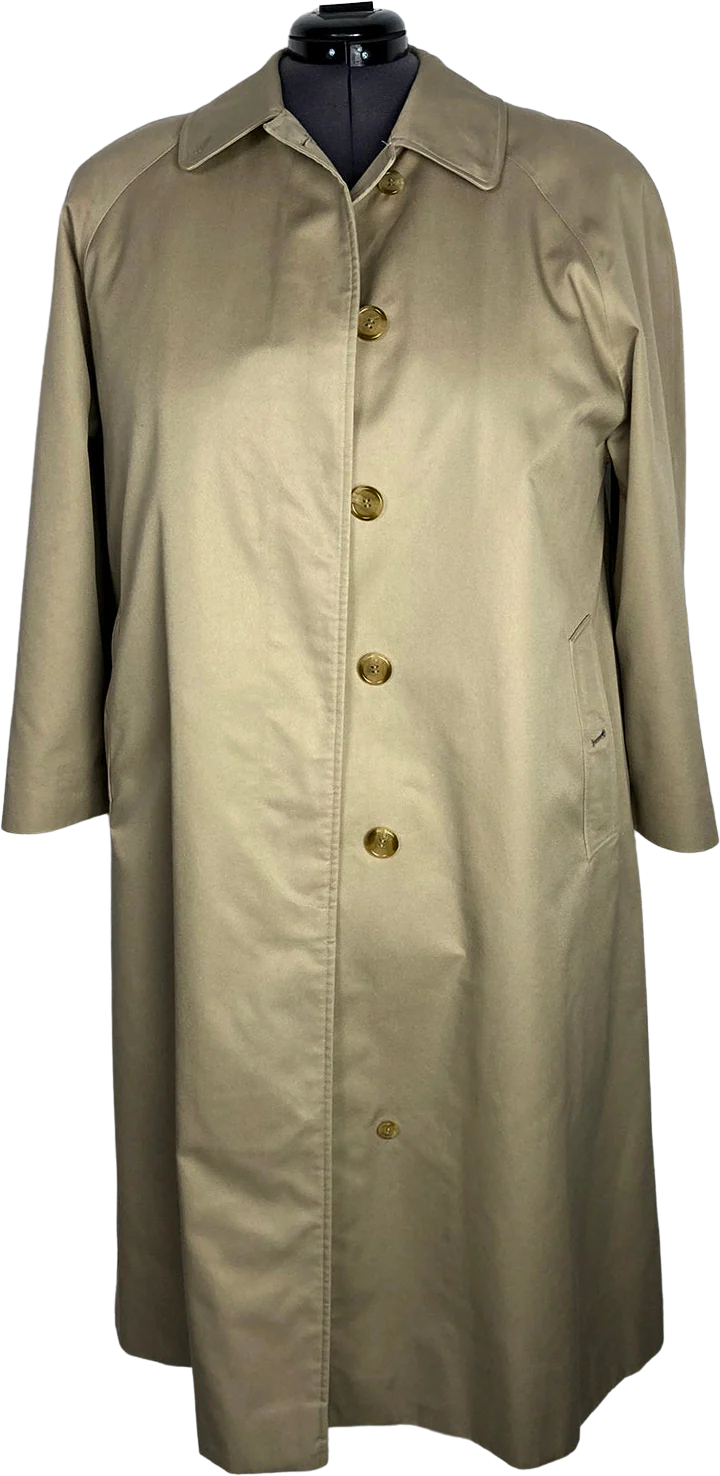 Vintage Size 16 Honey Plaid Trench Coat by Burberry
