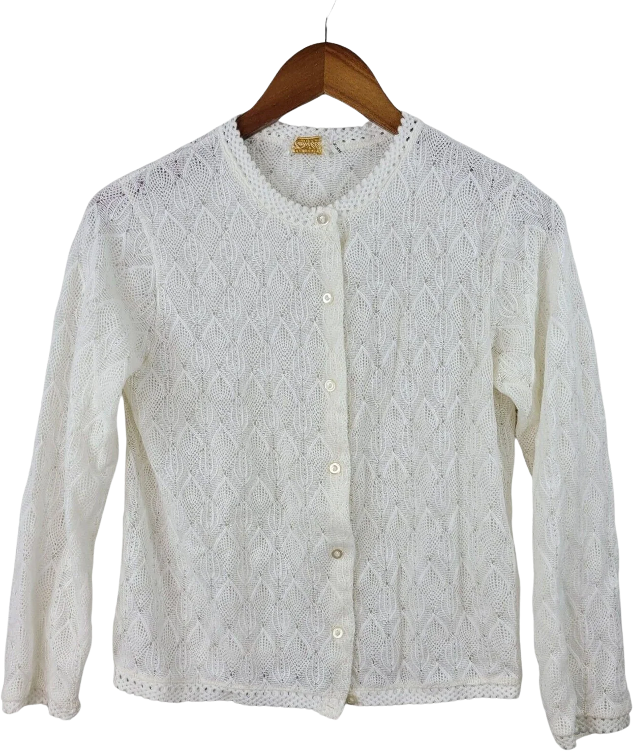 Vintage Size Small Medium Knit Crochet Cardigan Sweater Jacket Granny Pinup by Janelle