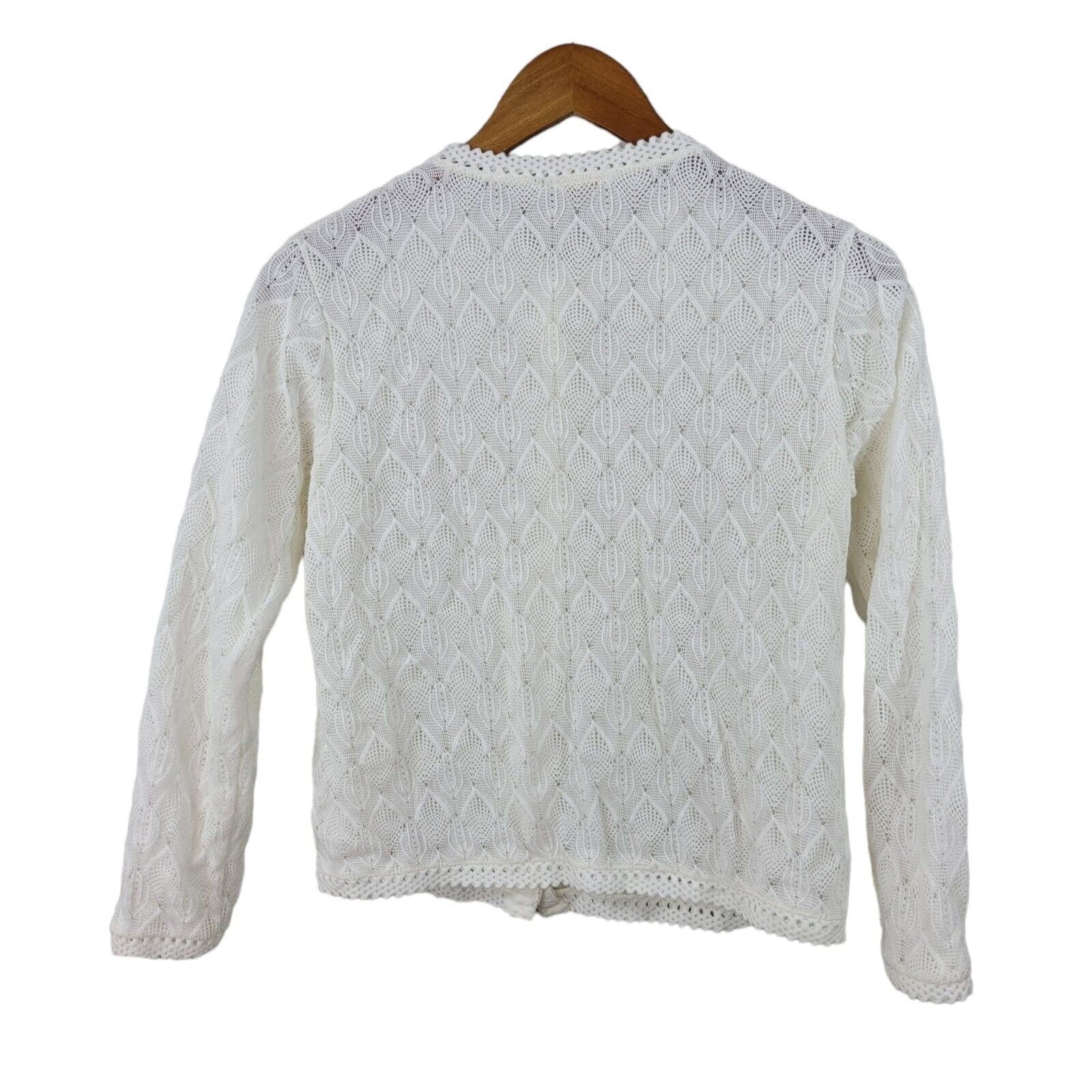Vintage Size Small Medium Knit Crochet Cardigan Sweater Jacket Granny Pinup by Janelle - Image 2