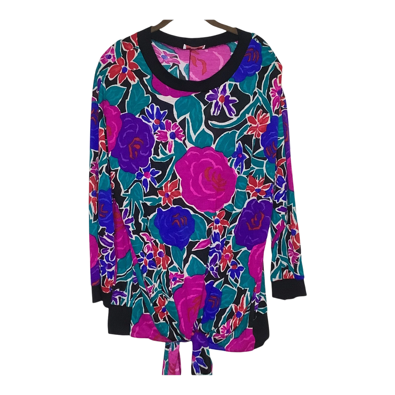 Vintage Skirt Set 80s 90s Ml Floral Lightweight Knit Bright New Wave Psychedelic by young stuff - Image 2