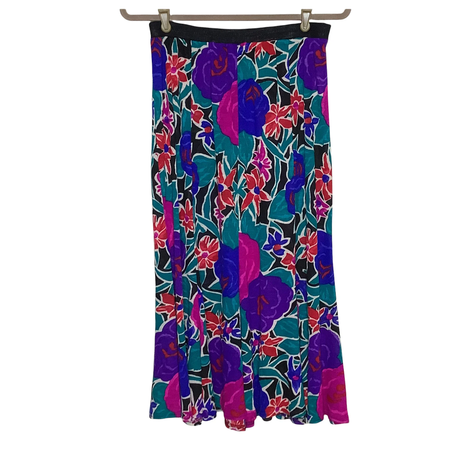 Vintage Skirt Set 80s 90s Ml Floral Lightweight Knit Bright New Wave Psychedelic by young stuff - Image 3