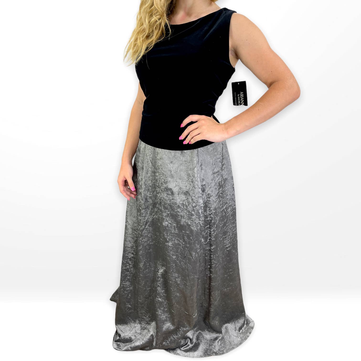 Vintage Sleeveless Two-Tone Maxi Dress by Rachel Kaye - Image 8