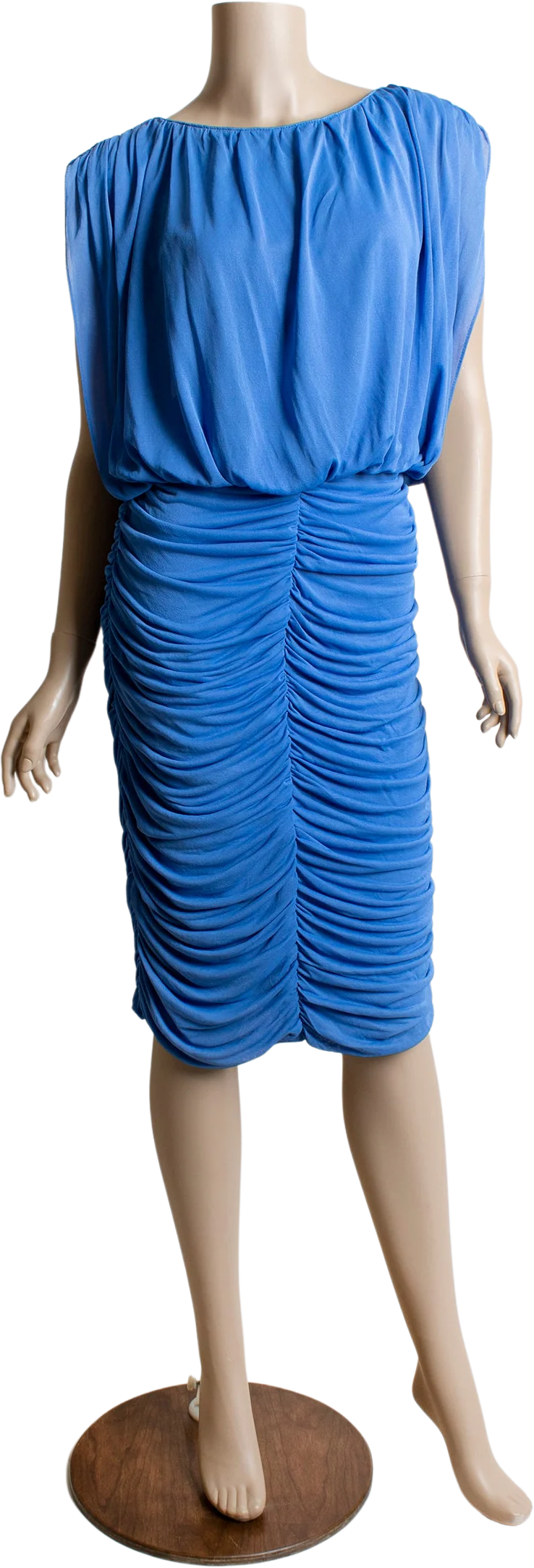 Vintage Slinky Dress - 80s Slouchy Disco Dress In Sky Blue - Bodycon - Skin Tight - Small Medium by Frederick's of Hollywood