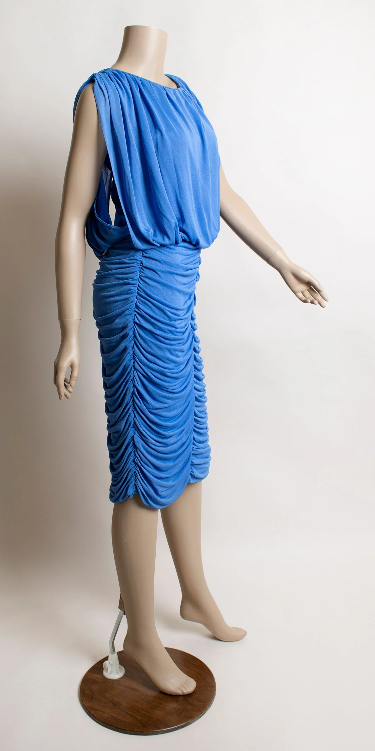 Vintage Slinky Dress - 80s Slouchy Disco Dress In Sky Blue - Bodycon - Skin Tight - Small Medium by Frederick's of Hollywood - Image 2