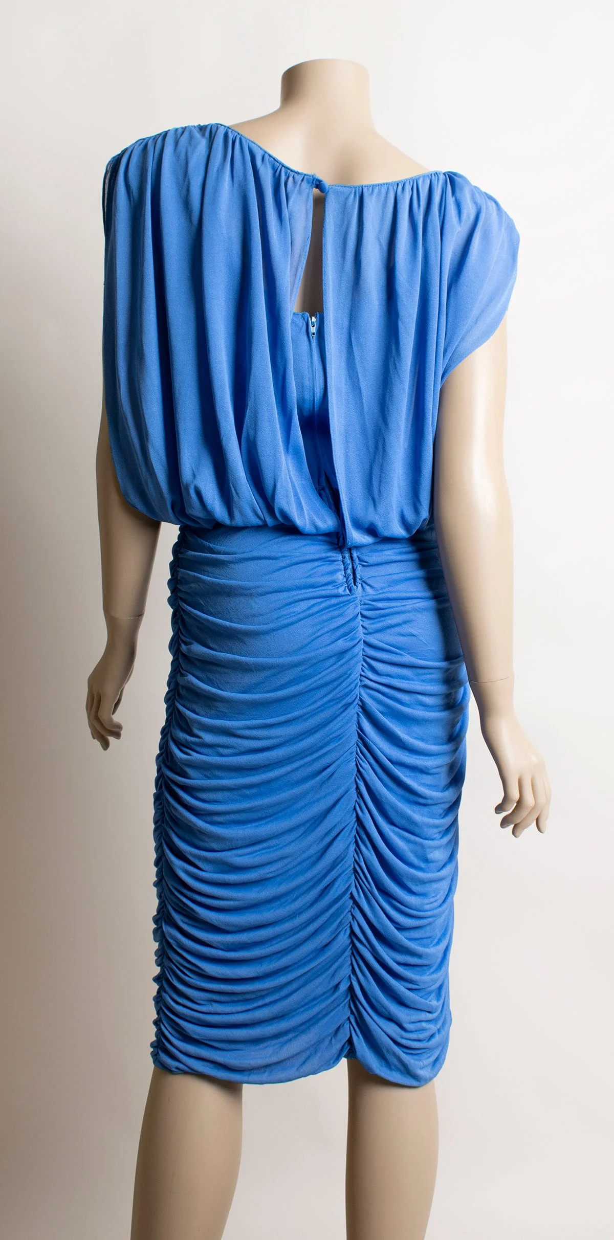 Vintage Slinky Dress - 80s Slouchy Disco Dress In Sky Blue - Bodycon - Skin Tight - Small Medium by Frederick's of Hollywood - Image 5