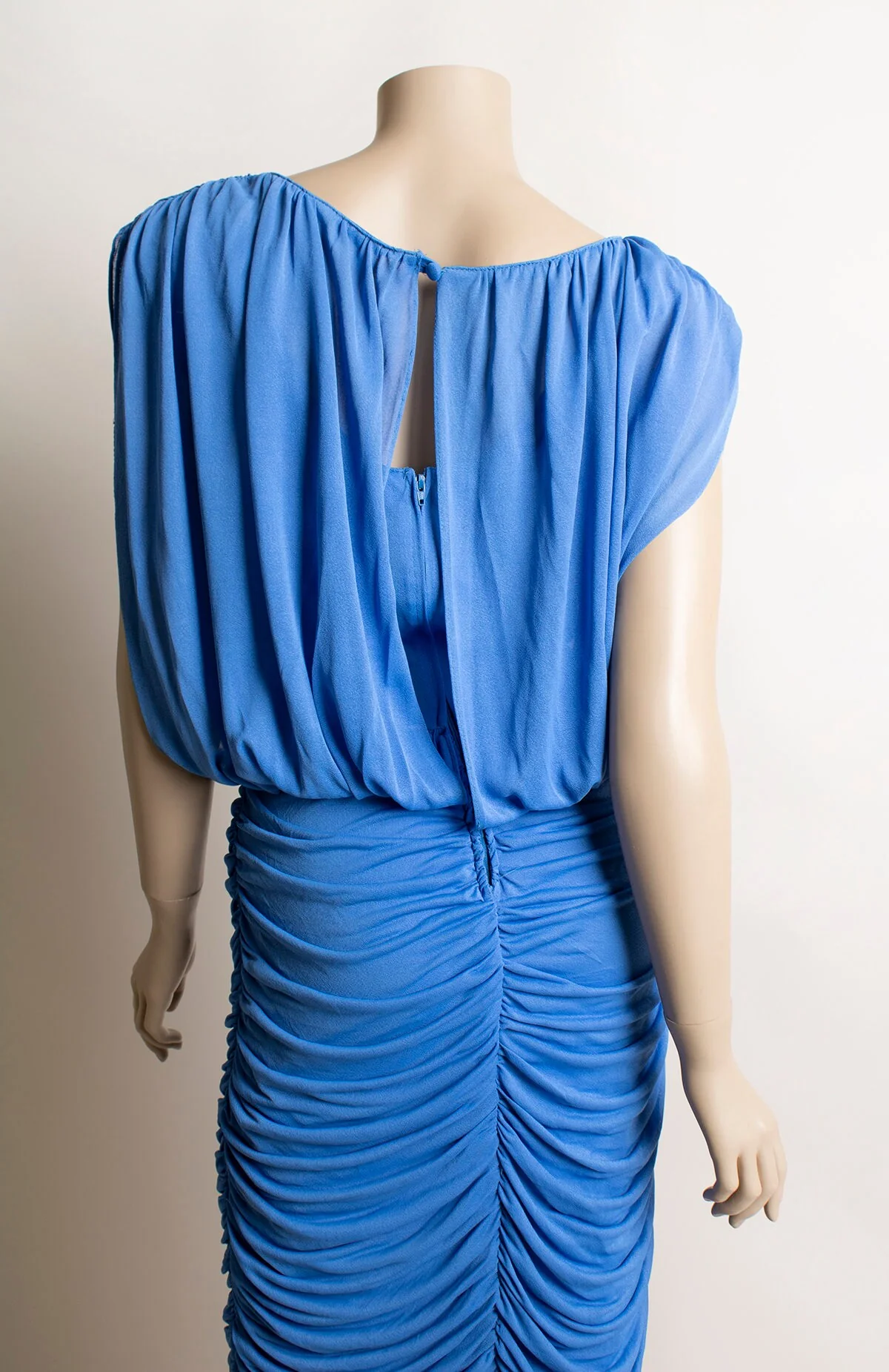 Vintage Slinky Dress - 80s Slouchy Disco Dress In Sky Blue - Bodycon - Skin Tight - Small Medium by Frederick's of Hollywood - Image 6