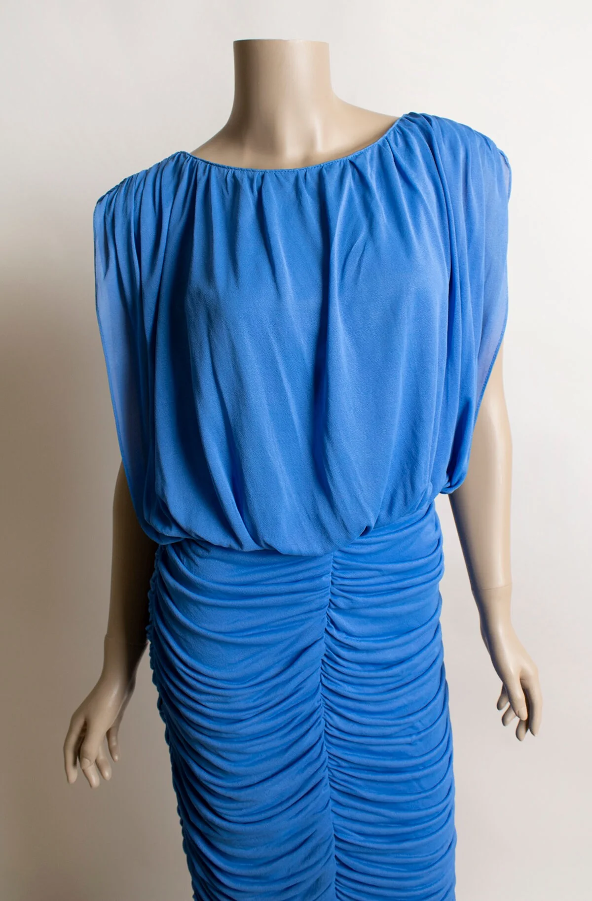 Vintage Slinky Dress - 80s Slouchy Disco Dress In Sky Blue - Bodycon - Skin Tight - Small Medium by Frederick's of Hollywood - Image 7