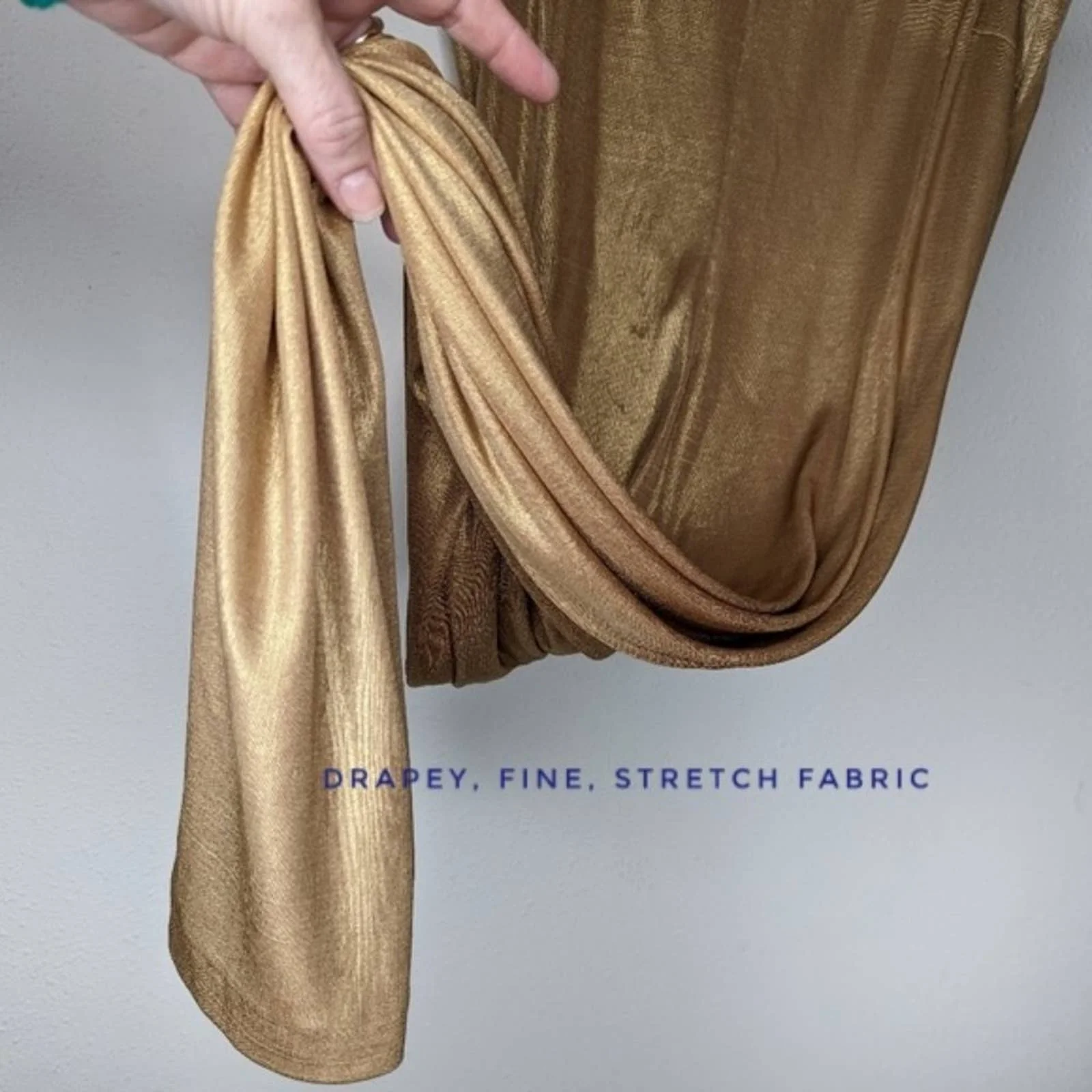 Vintage Slinky Gold Midi Dress 90s Minimalism Us 30 It 44 by Dolce & Gabbana - Image 11