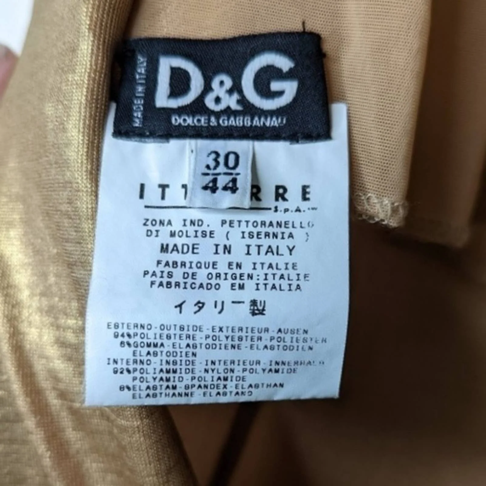 Vintage Slinky Gold Midi Dress 90s Minimalism Us 30 It 44 by Dolce & Gabbana - Image 13