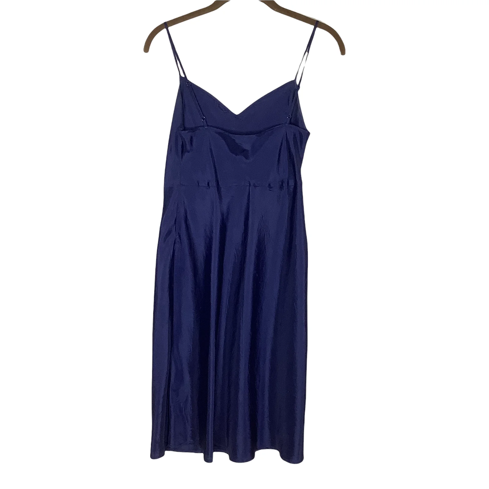 Vintage Slip Dress 4 Navy 90s 00s Navy Grunge Goth Satin V-Neck by Betsey Johnson - Image 2