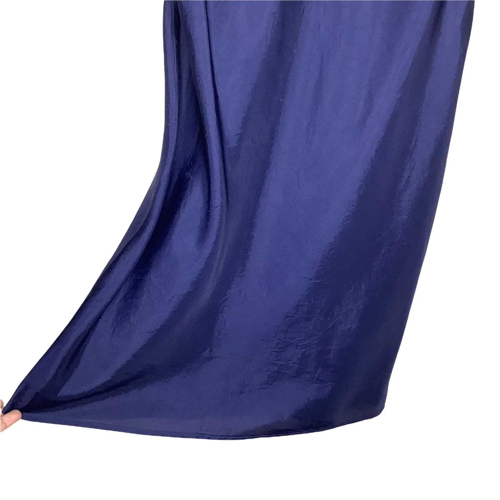 Vintage Slip Dress 4 Navy 90s 00s Navy Grunge Goth Satin V-Neck by Betsey Johnson - Image 8