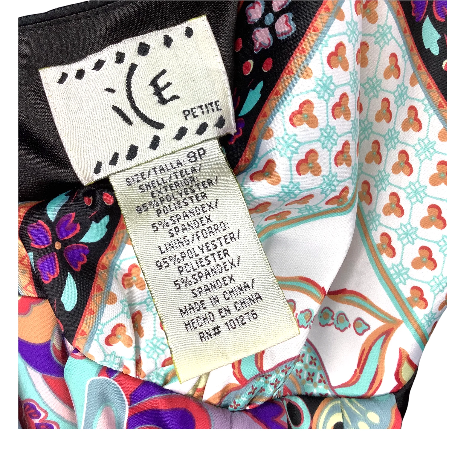Vintage Slip Dress 90s 00s Xs/s Empire Waist Mixed Print Satin Adjustable Sheath - Image 3