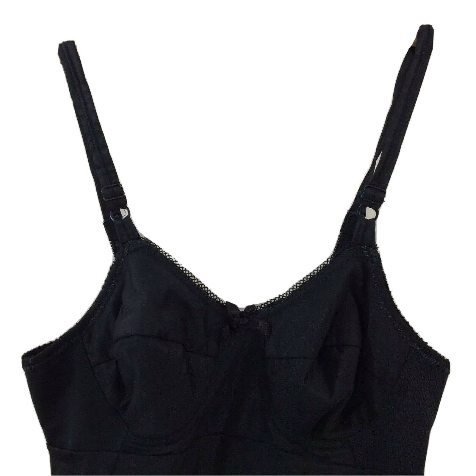 Vintage Slip Xs Nylon 50s 60s 32a Semi Rigid Bra Cups Adjustable Strap Pinup Usa by Van Raalte - Image 5