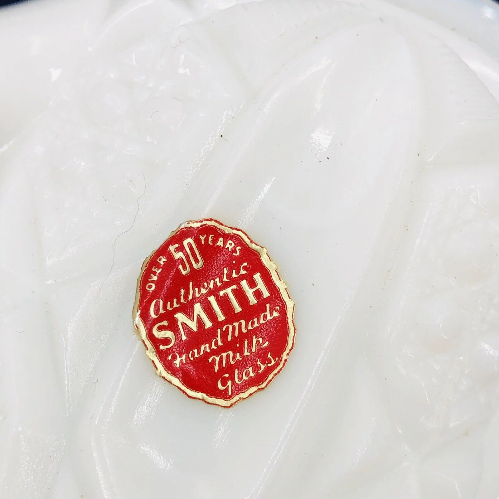 Vintage Smith Milk Glass Creamer and Sugar Set Quintec Stars and Panels Red Label by LE Smith - Image 2
