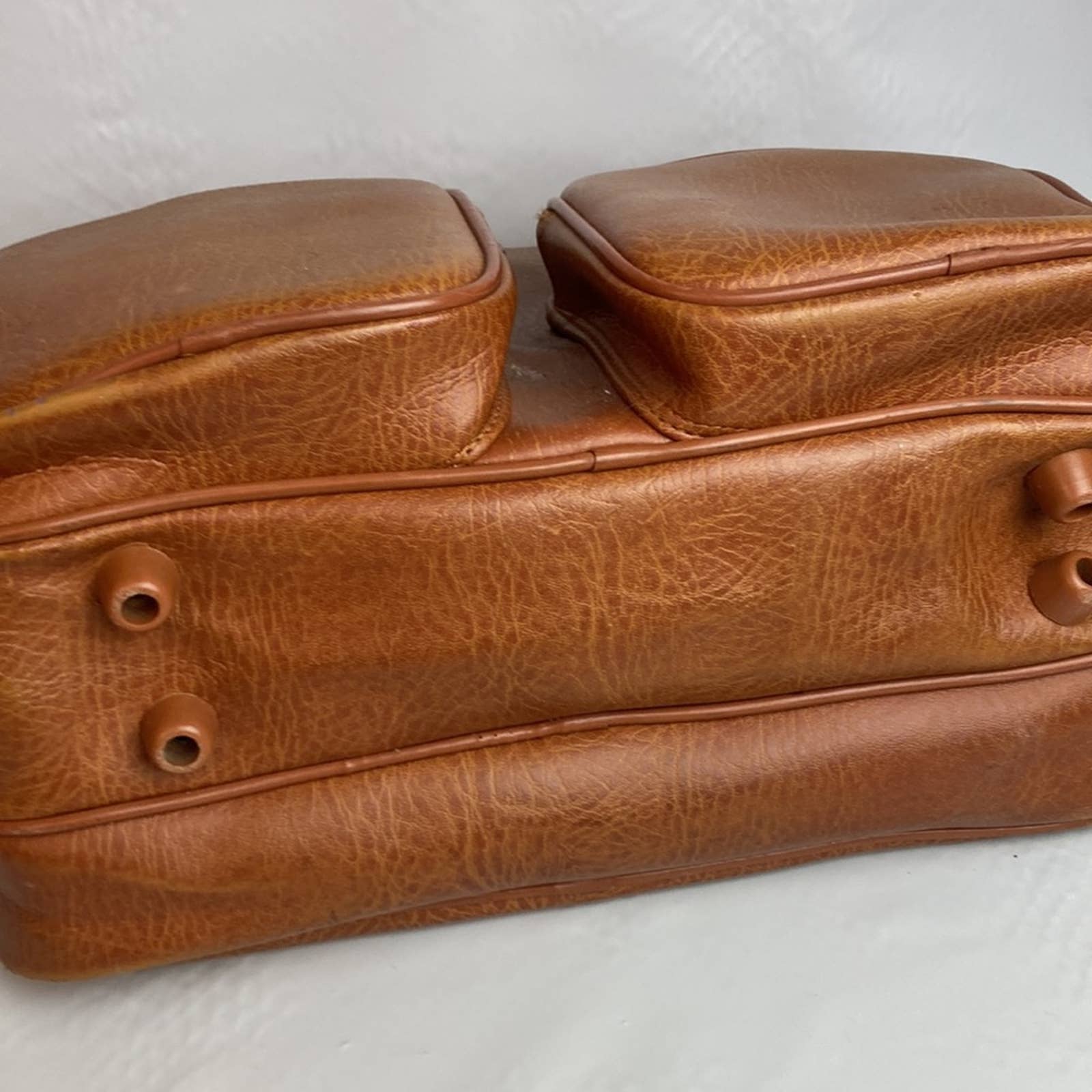 Vintage Soft Leather Travel Bag Carry On Weekender Overnight Bag by US Luggage - Image 6