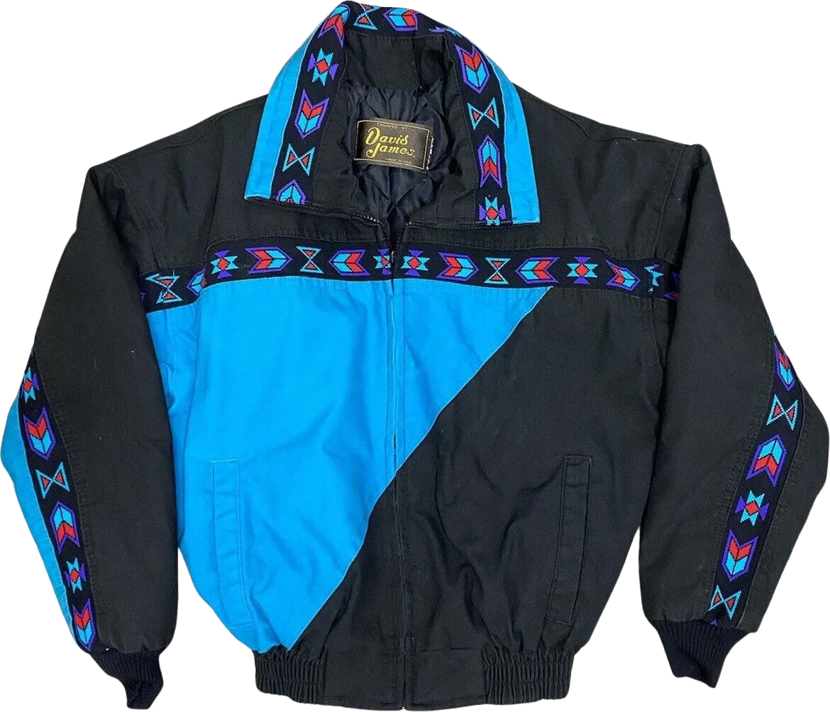 Vintage Southwest Coat Jacket 90s David James Lined M Canvas Ranch Western by  David James