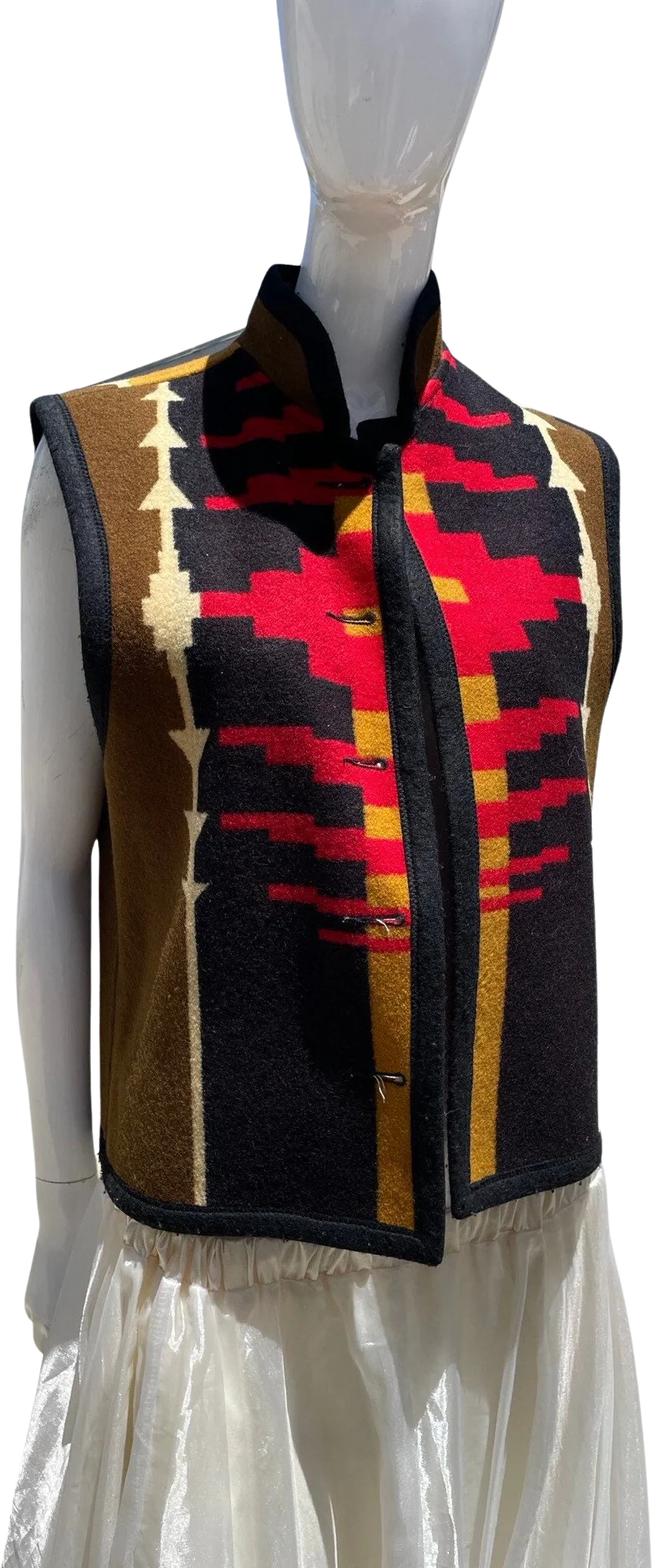 Vintage Southwest Navajo Western Vest Women's Size M Woo Reversible