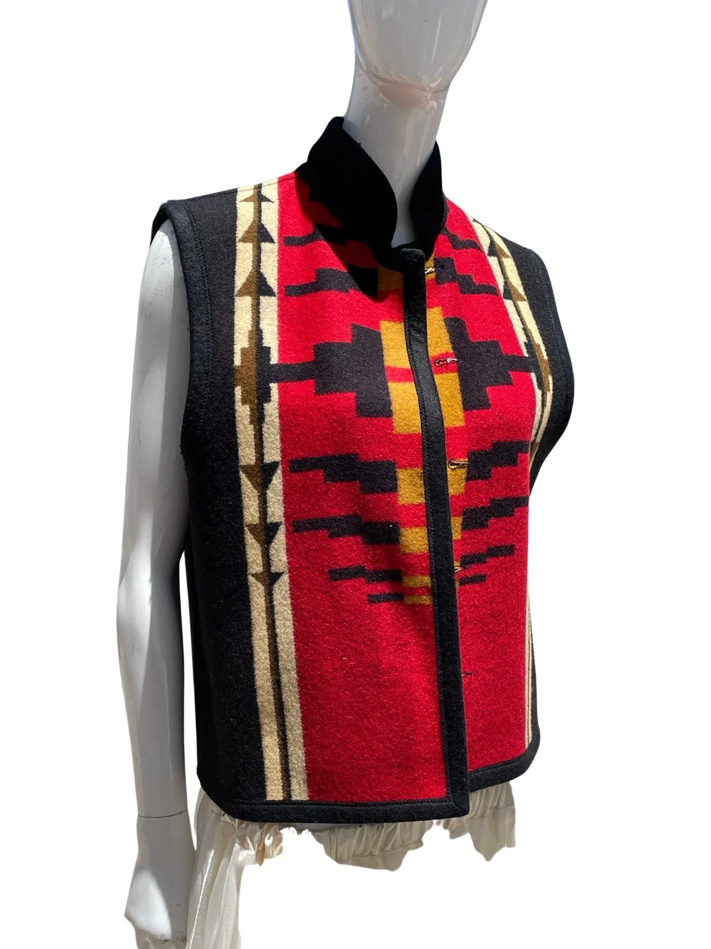 Vintage Southwest Navajo Western Vest Women's Size M Woo Reversible - Image 3