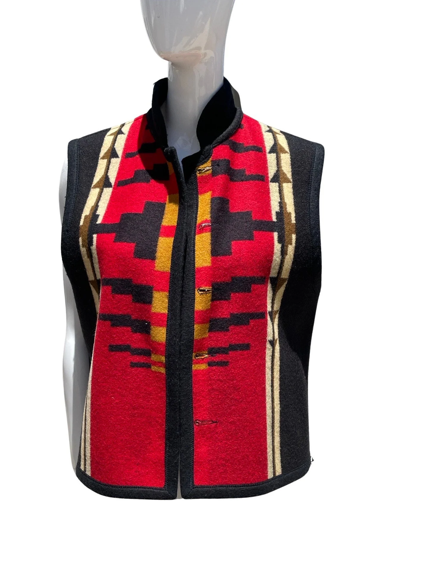 Vintage Southwest Navajo Western Vest Women's Size M Woo Reversible - Image 5