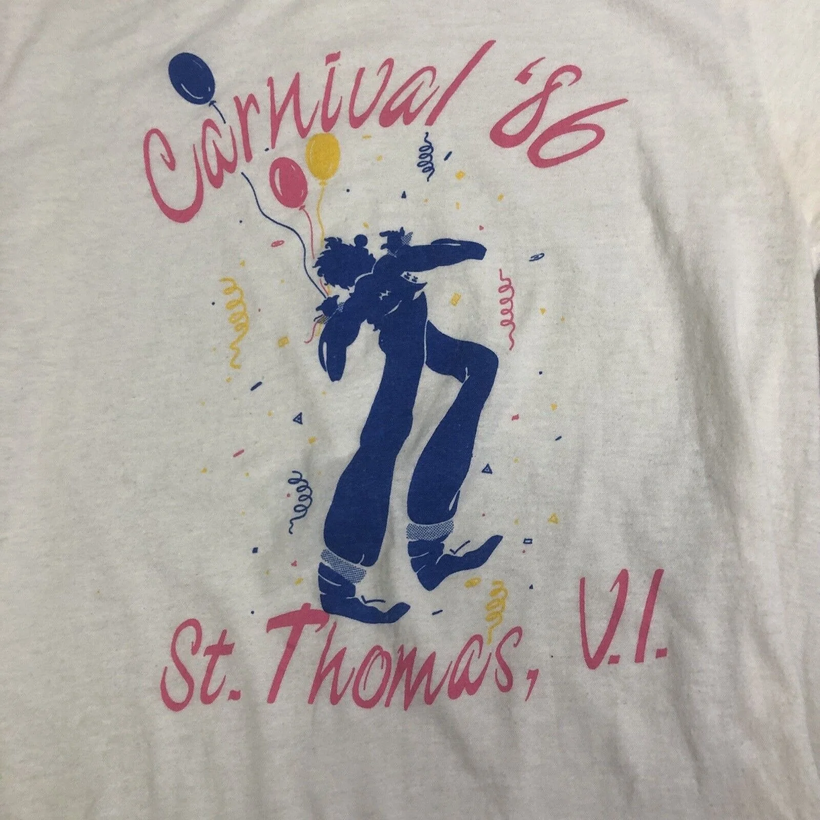 80s Vintage St Thomas Virgin Islands T-Shirt Carnival 1986 Single Stitch M Usa - Image 3