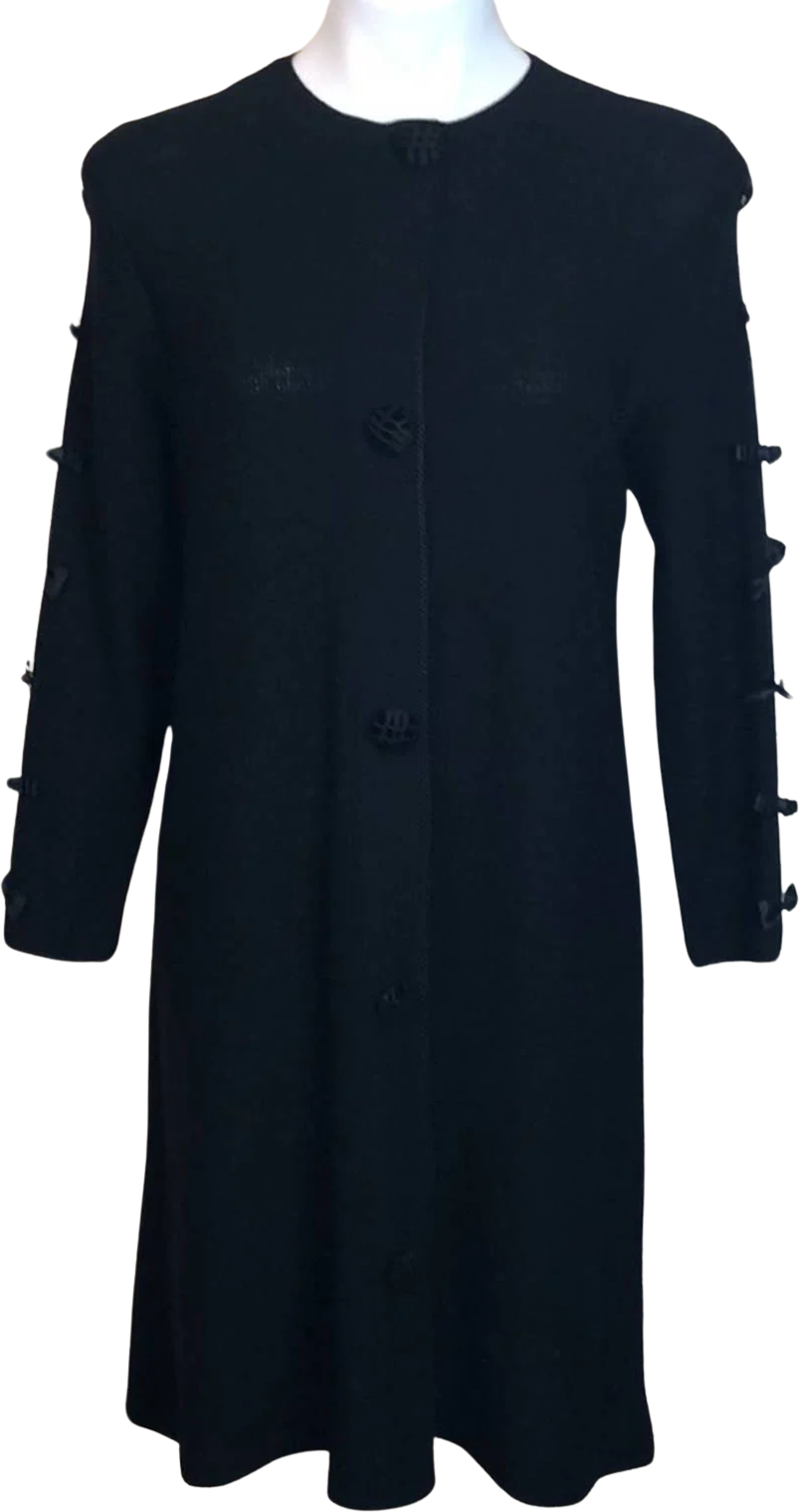 Vintage Steve Fabrikant Black Wool Sweater Dress Evening Party Cocktail by Steve Fabrikant