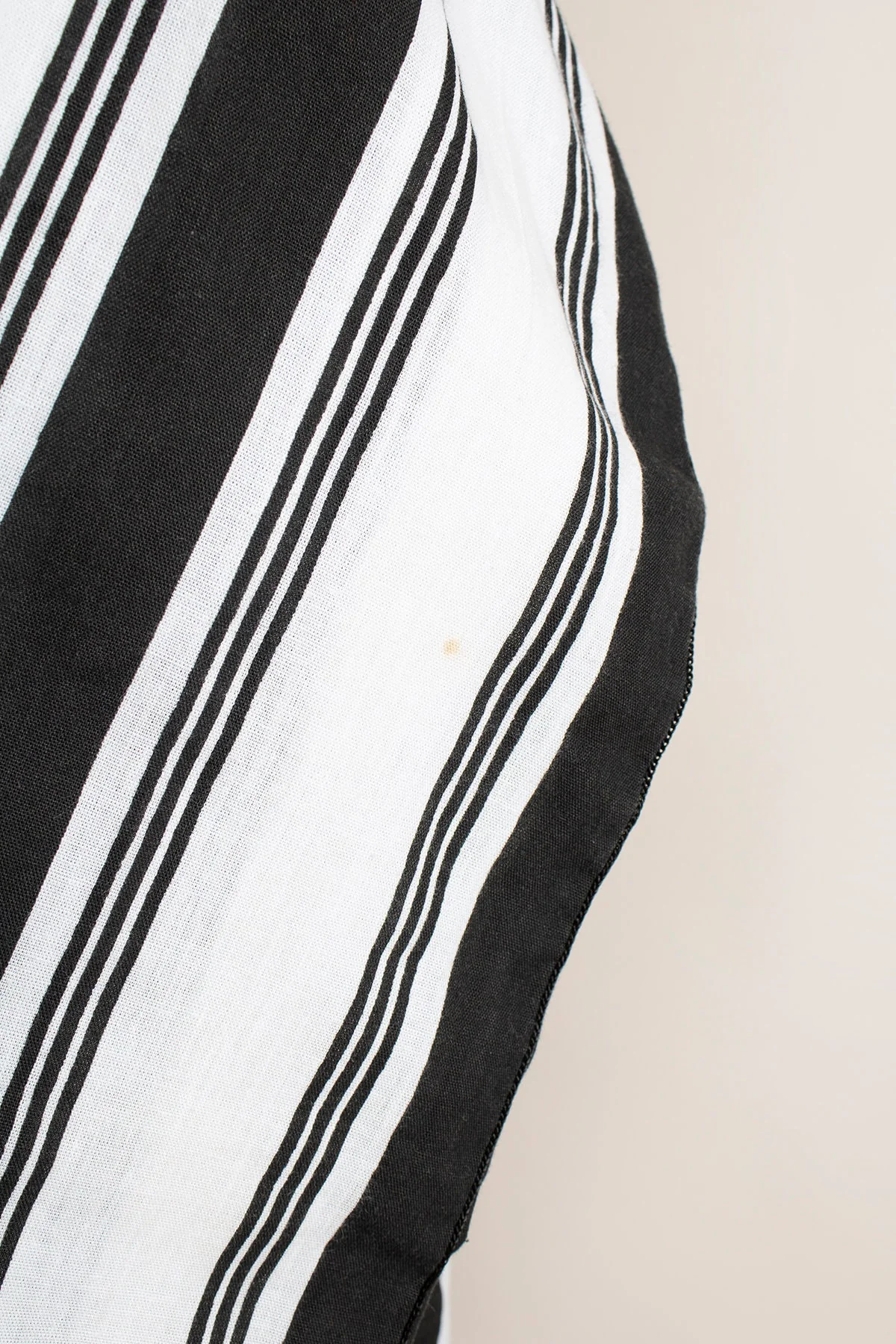 Vintage Striped Hooded Maxi Cotton Black and White Stripes with Open Sides for Belt Lounge - Image 10