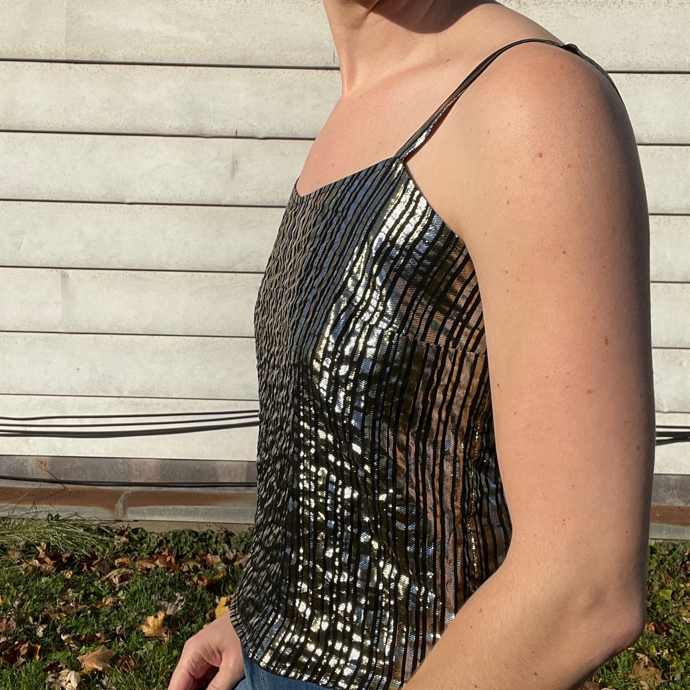 Vintage Striped Metallic Tank Top By Courtney Rhodes - Image 4