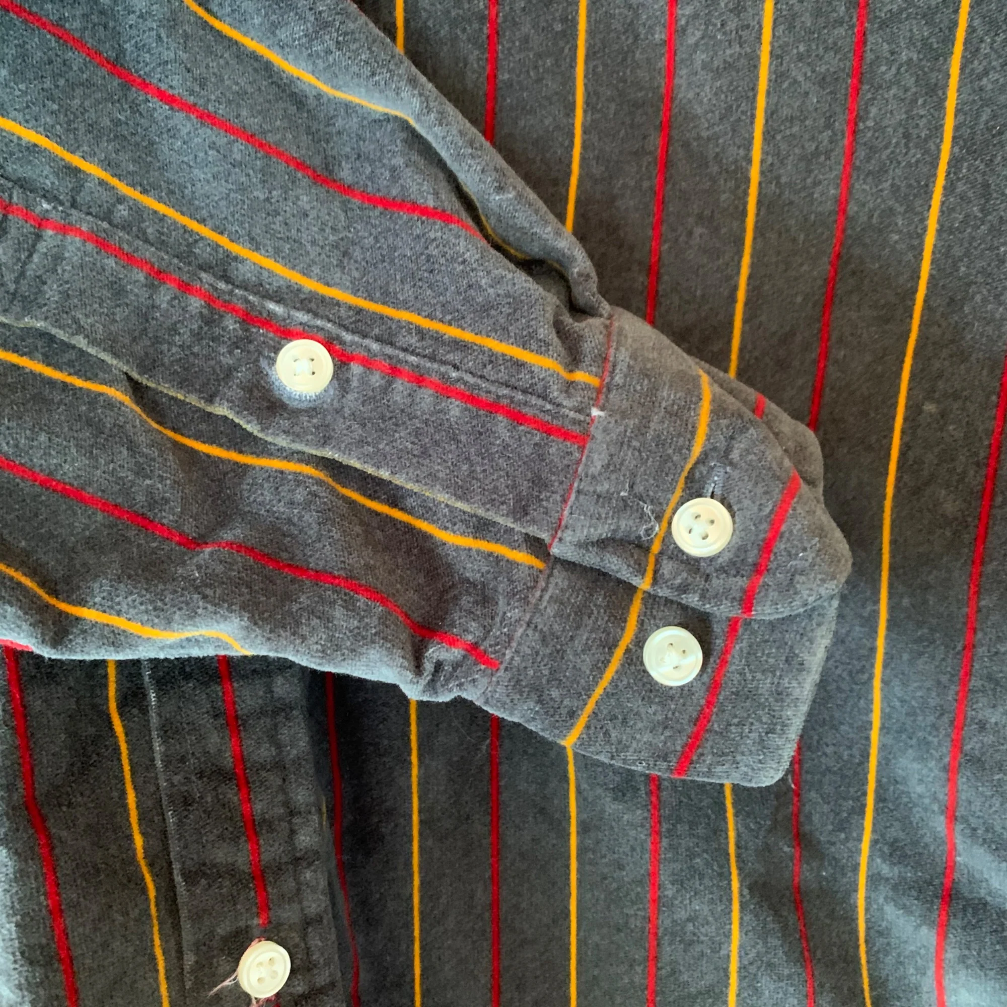Vintage Striped Velvet Button Down Lined Crested Shacket by Tommy Hilfiger - Image 6