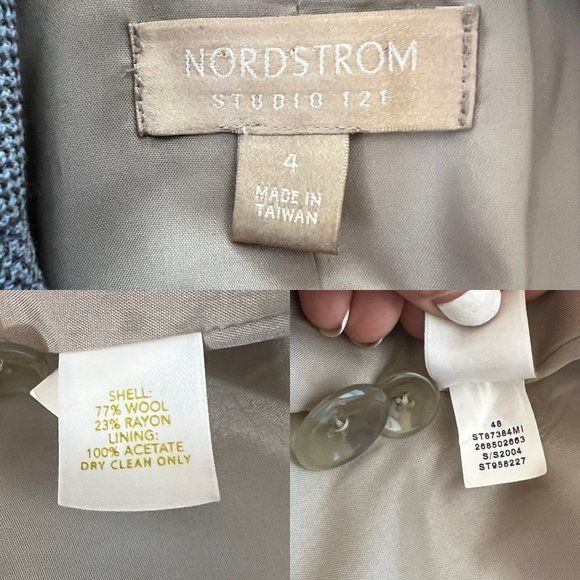 Vintage Studio 121 Tweed Womens Blazer Gray Wool Blend Lightweight Sz4 by Nordstrom - Image 5