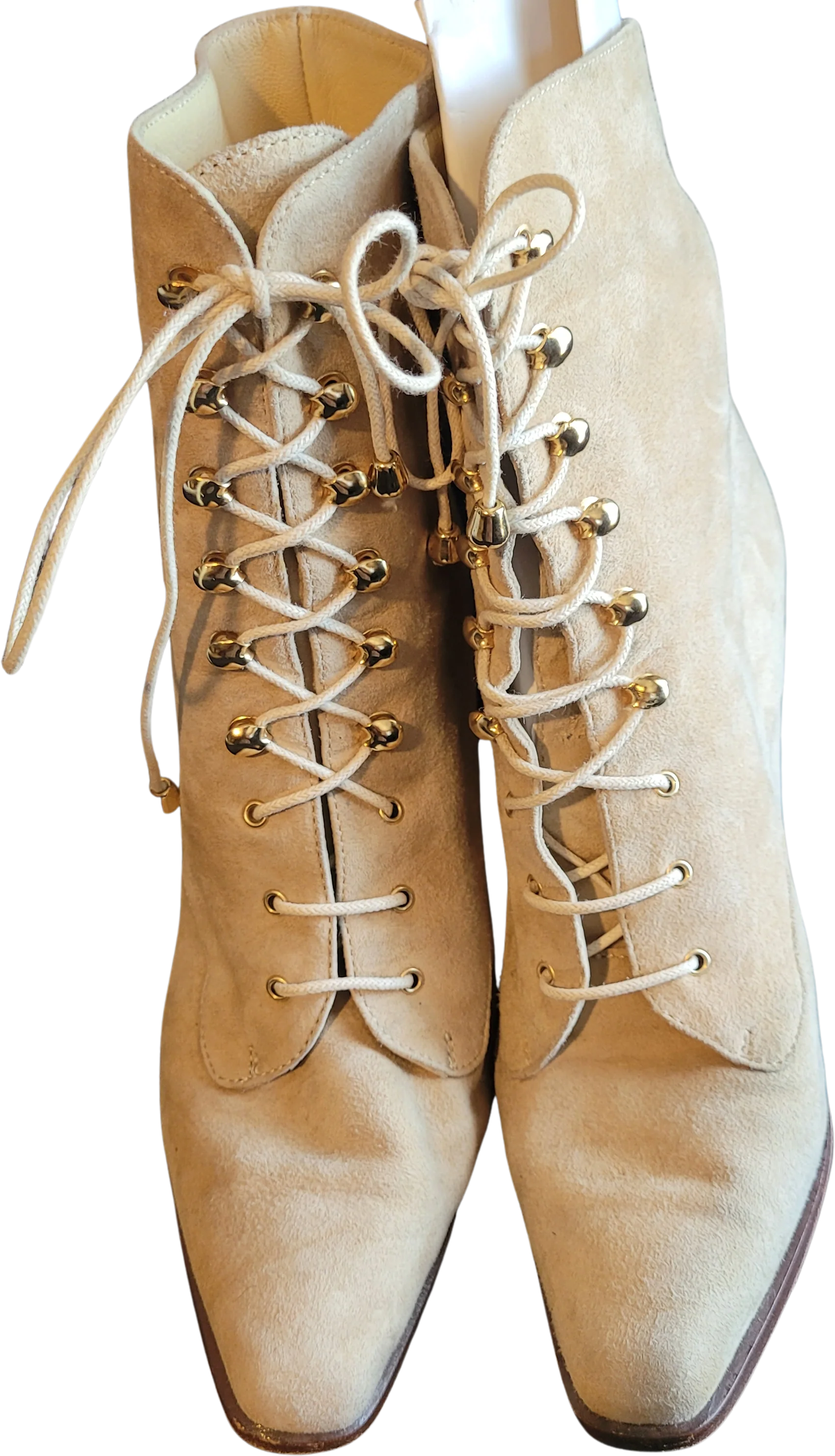 Vintage Suede Lace Up Granny Boots By Chantal - Image 3