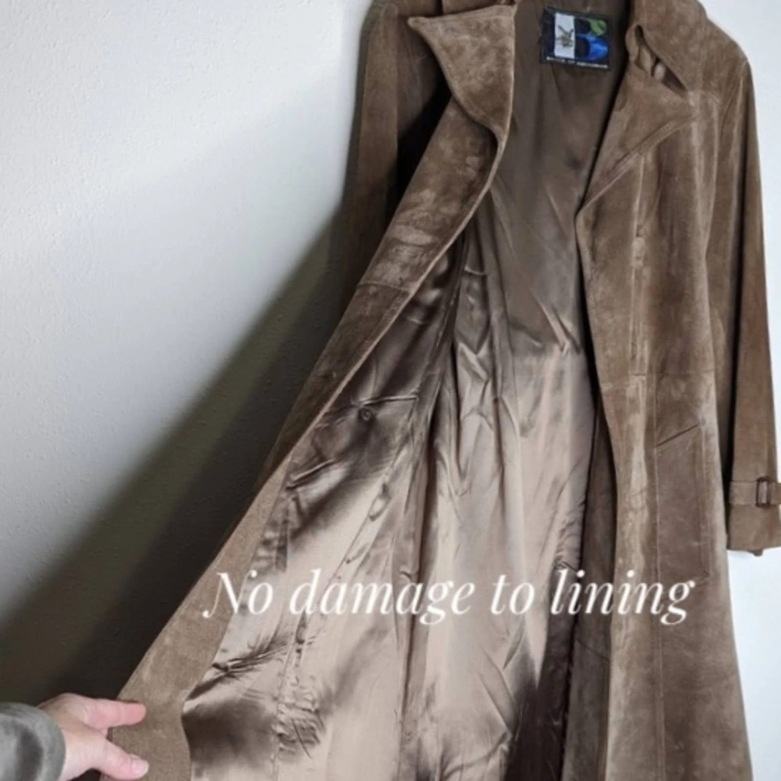 Vintage Suede Leather Double Breasted Trench Coat Breier of Amsterdam - Image 11