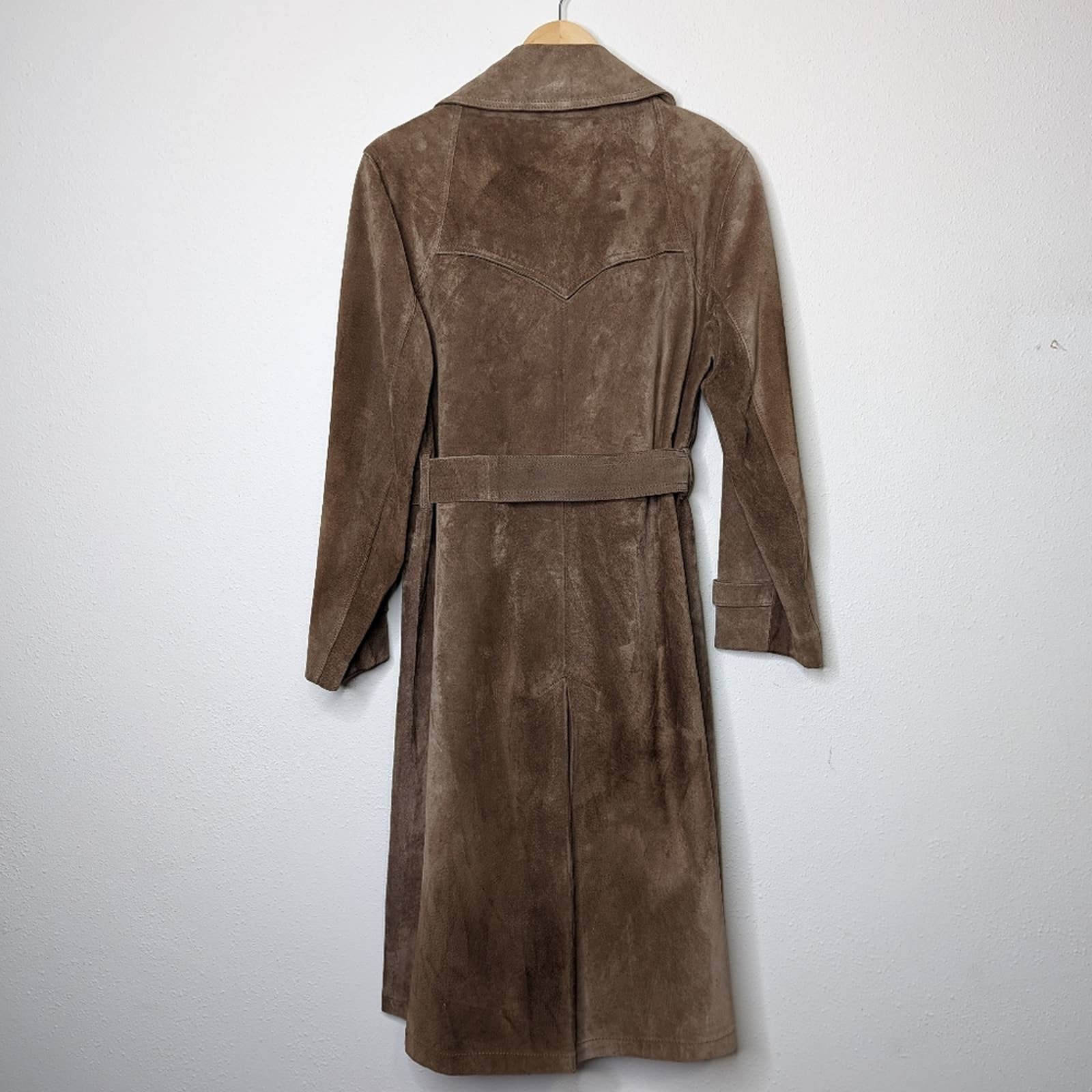 Vintage Suede Leather Double Breasted Trench Coat Breier of Amsterdam - Image 14