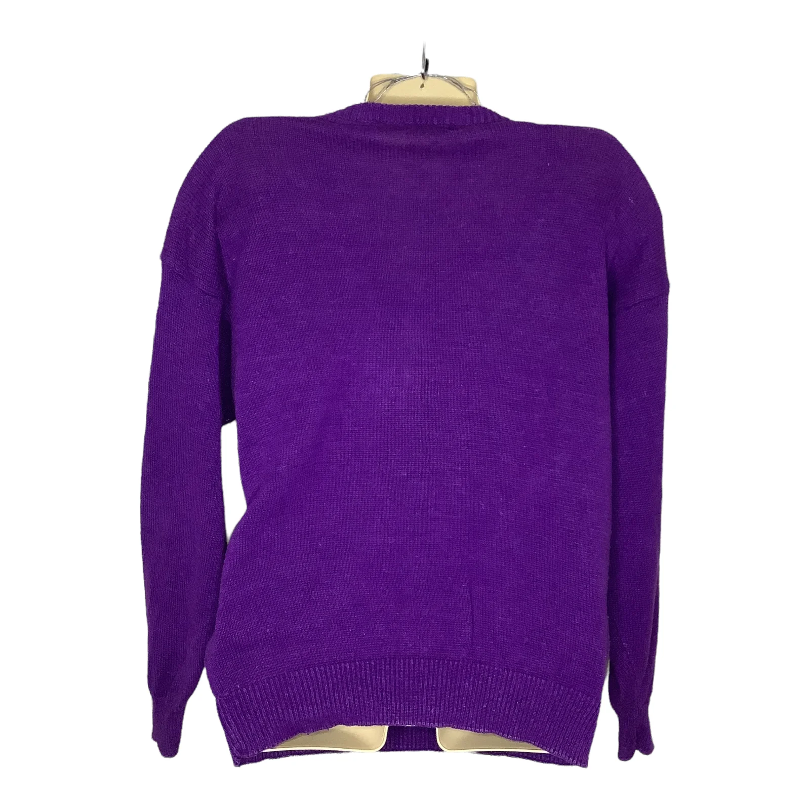 Vintage Sweater 80s 90s Small Purple Beaded Sequins Embellished Relaxed Glam S by Susan D. - Image 2