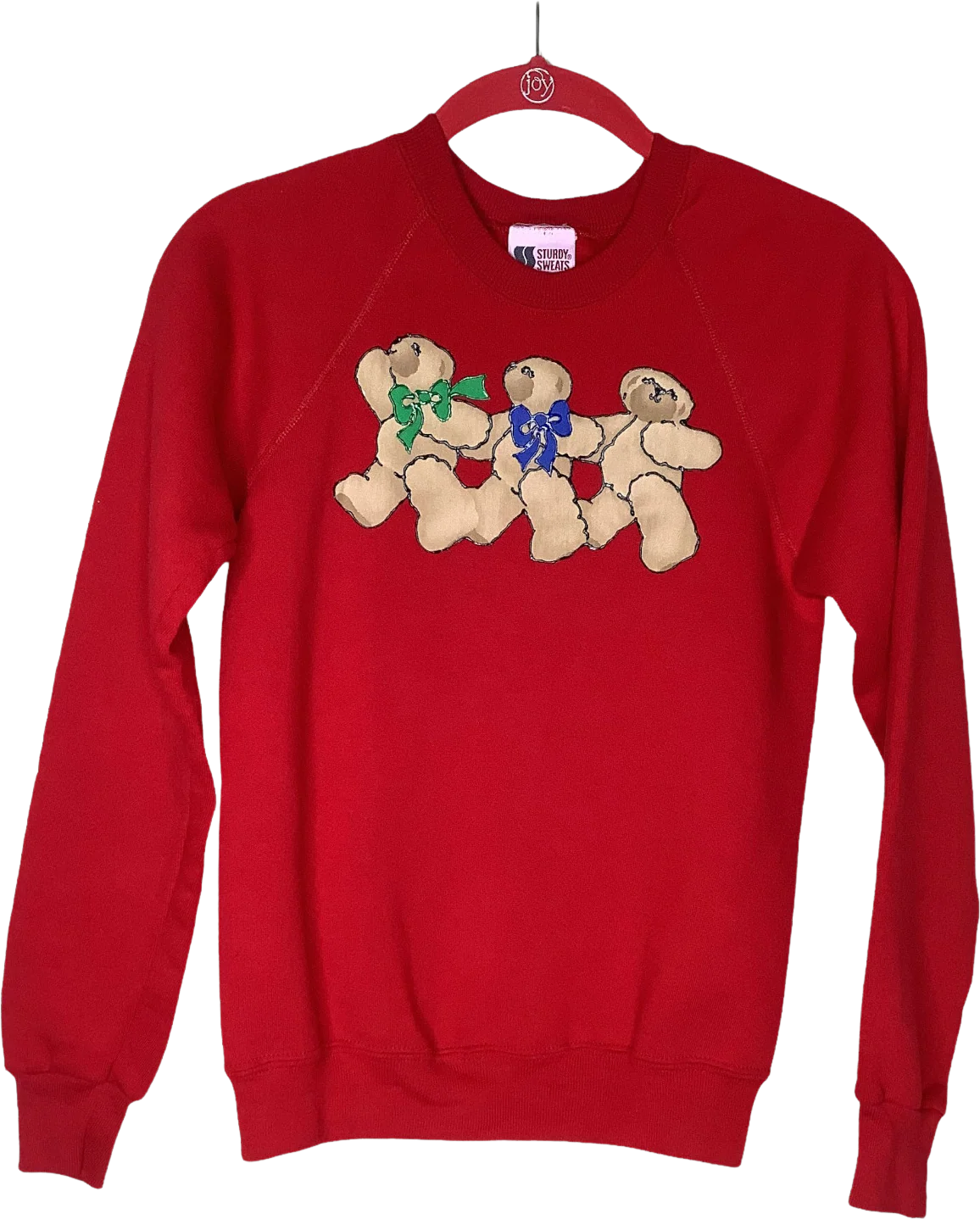Vintage Sweatshirt Kid Large 80s 90s Red Three Bears Sturdy Sweats Crew Neck by Lee