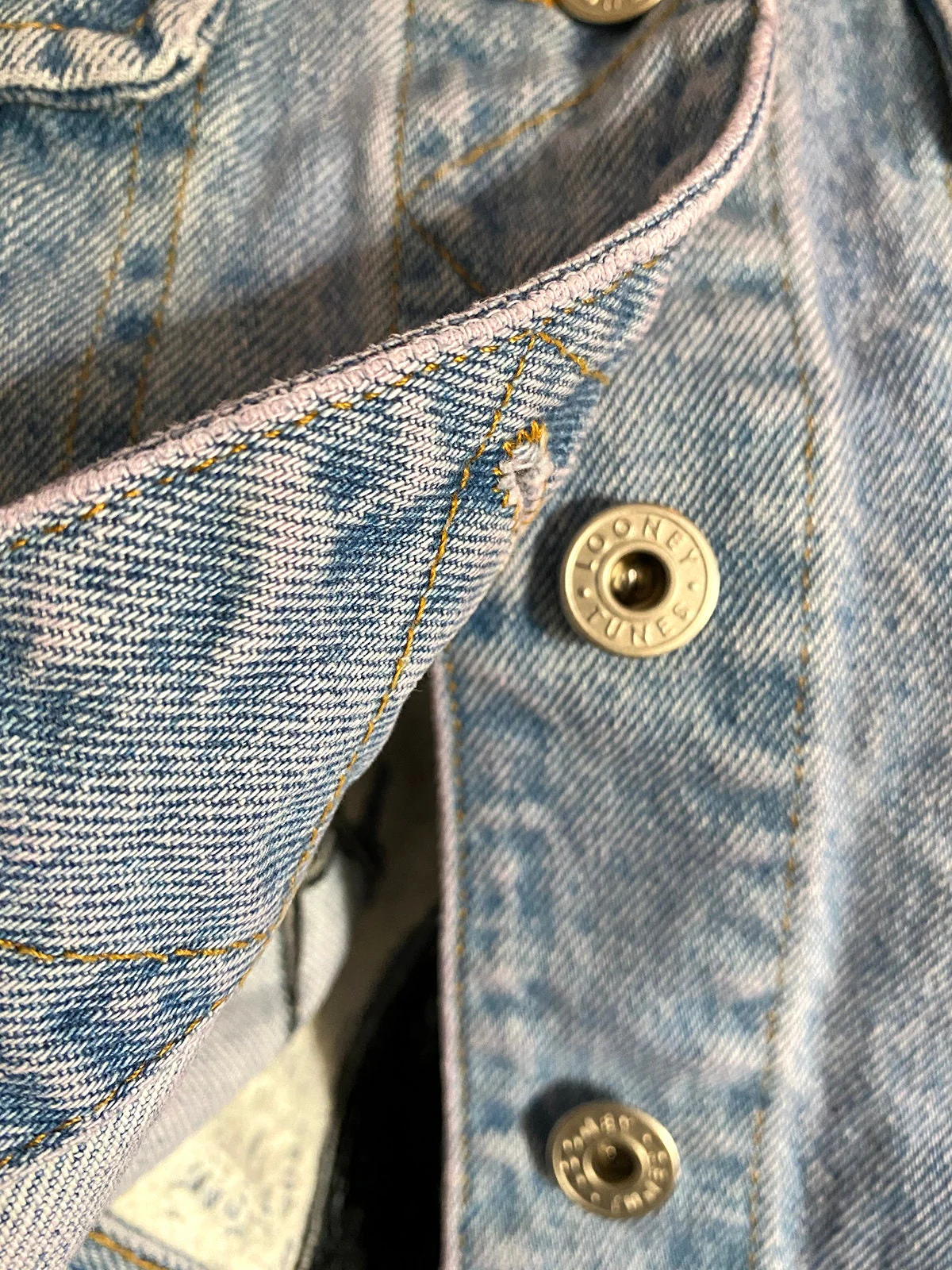 Vintage Sylvester and Tweety Bird Denim Vest 90s Looney Tunes Sleeveless Jean Button Up Vest Large by Warner Brothers - Image 10
