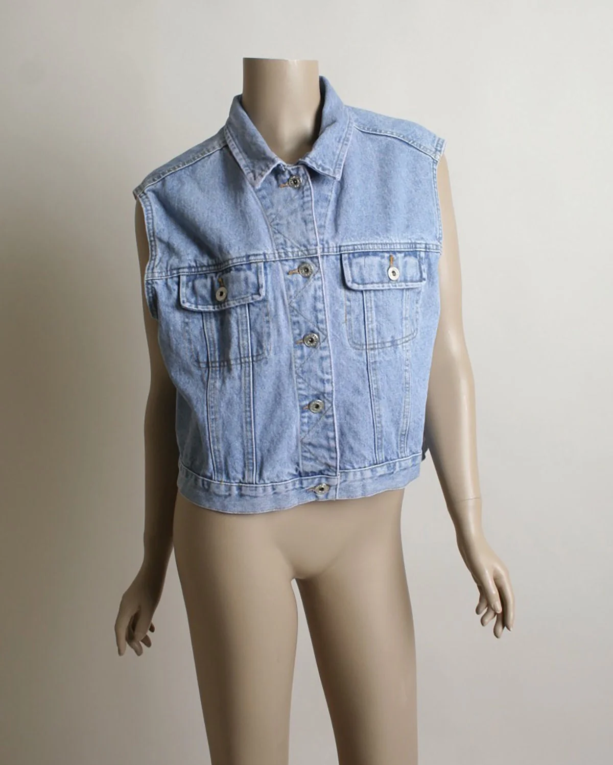Vintage Sylvester and Tweety Bird Denim Vest 90s Looney Tunes Sleeveless Jean Button Up Vest Large by Warner Brothers - Image 3