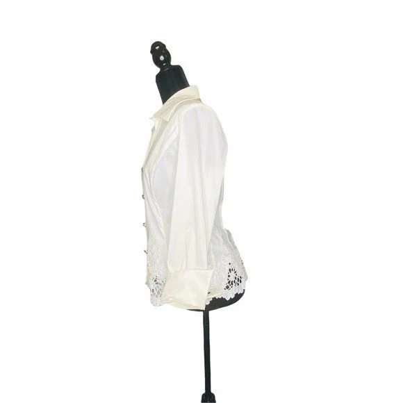 Vintage Taffeta Blouse Rhinestones Embroidered Hand Beaded by Víctor Costa - Image 6
