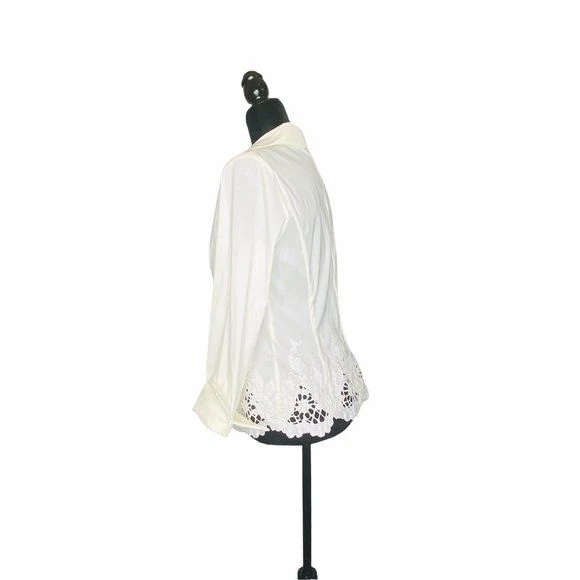 Vintage Taffeta Blouse Rhinestones Embroidered Hand Beaded by Víctor Costa - Image 8