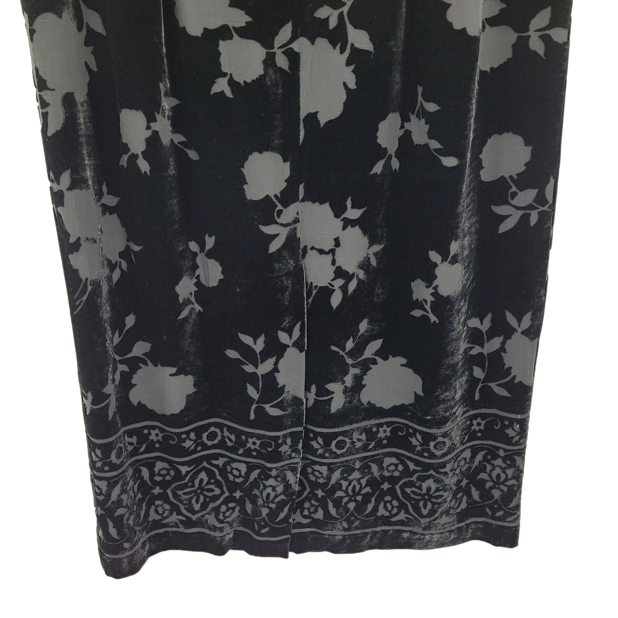 Vintage Talbots Skirt Maxi Silk Burnout Floral Velvet Black 14 Gothic Grunge by Talbots - Image 10