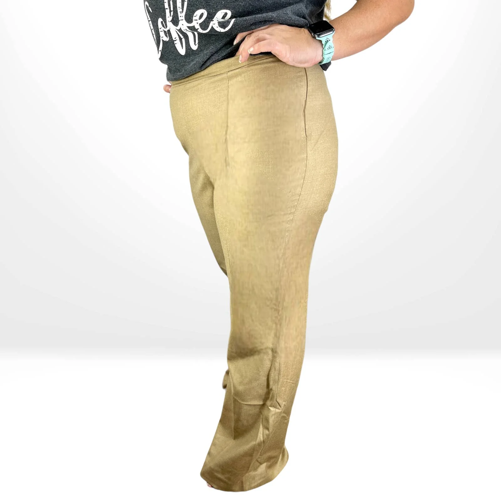 Vintage Tan Wool Pull On Straight Leg Dress Pants by Oscar de la Renta - Image 3