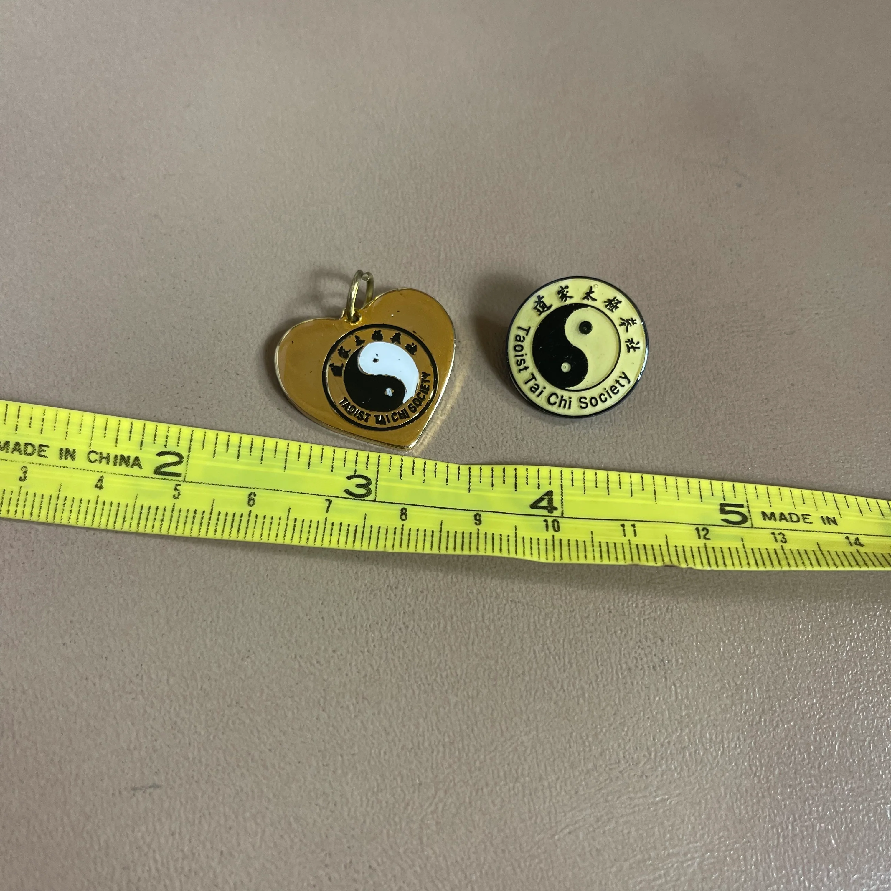 Vintage Taoist Tai Chi Society Pendant And Pin - Image 4