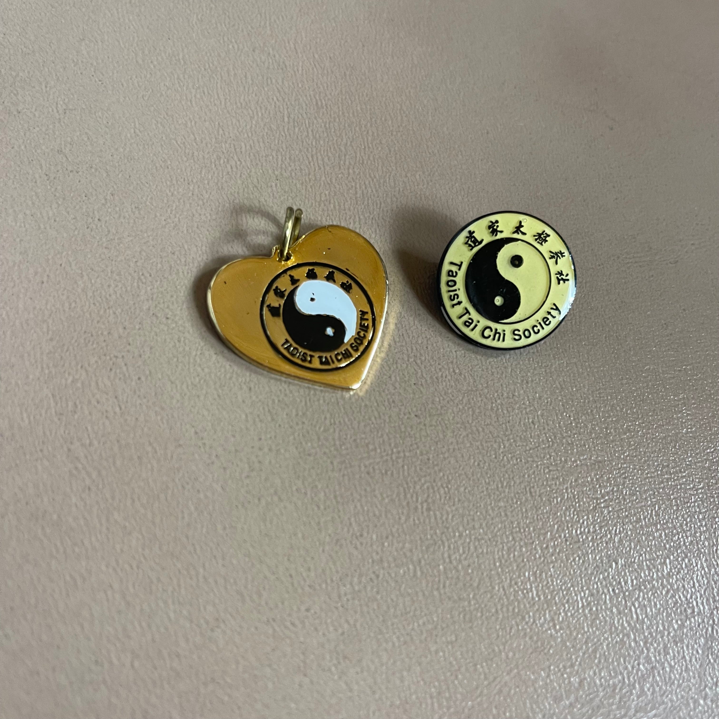 Vintage Taoist Tai Chi Society Pendant And Pin - Image 5