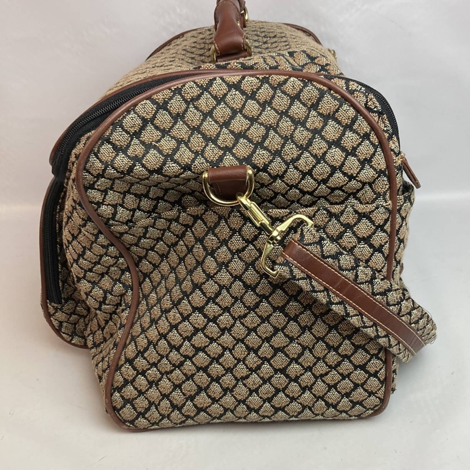 Vintage Tapestry Carpet Travel Bag Carry On by Diane Von Furstenberg - Image 3