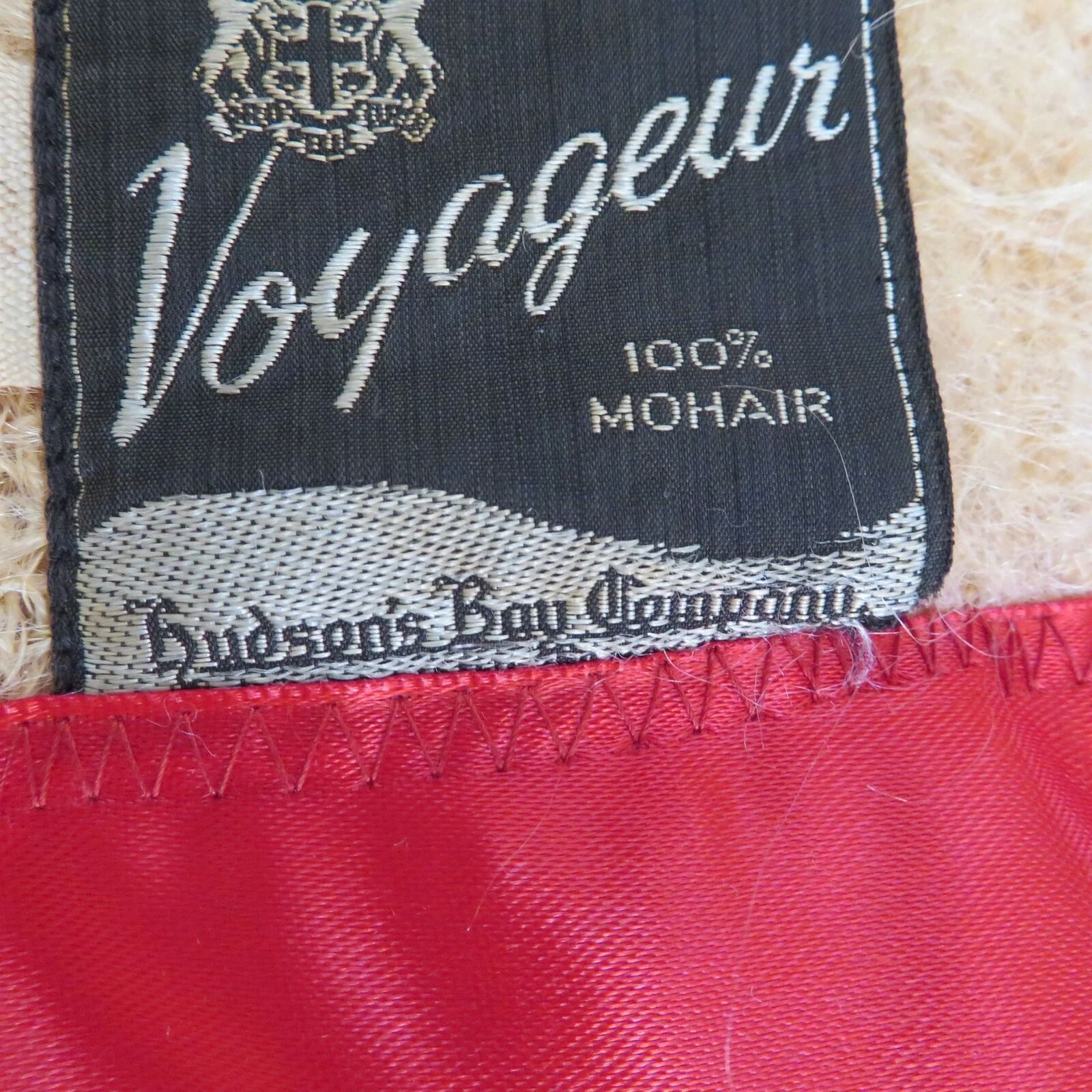 Vintage Tartan Plaid Mohair Throw Blanket Red Satin Trim Scotland by Hudson Bay - Image 8
