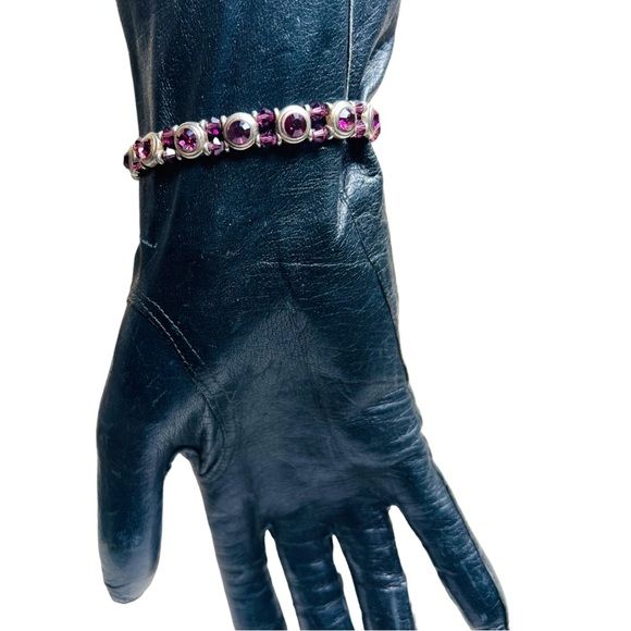 60s/70s Vintage Tennis Bracelet Repurposed with a Broken China Rose Charm Hand Crafted By Handcrafted - Image 5
