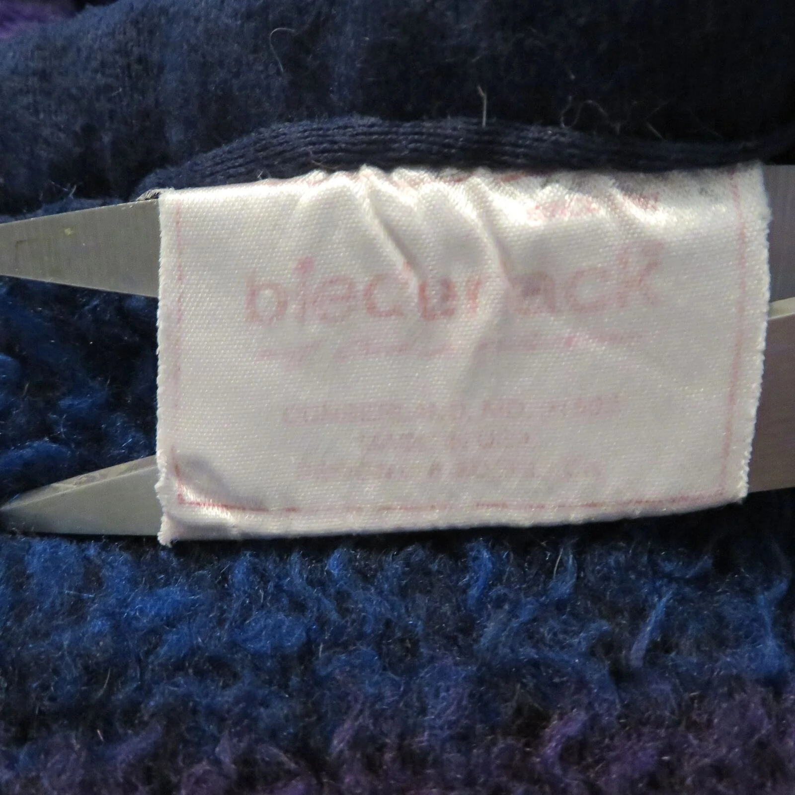 Vintage Throw Blanket Blue Purple Check Reversible Made In Usa by Biederlack - Image 7
