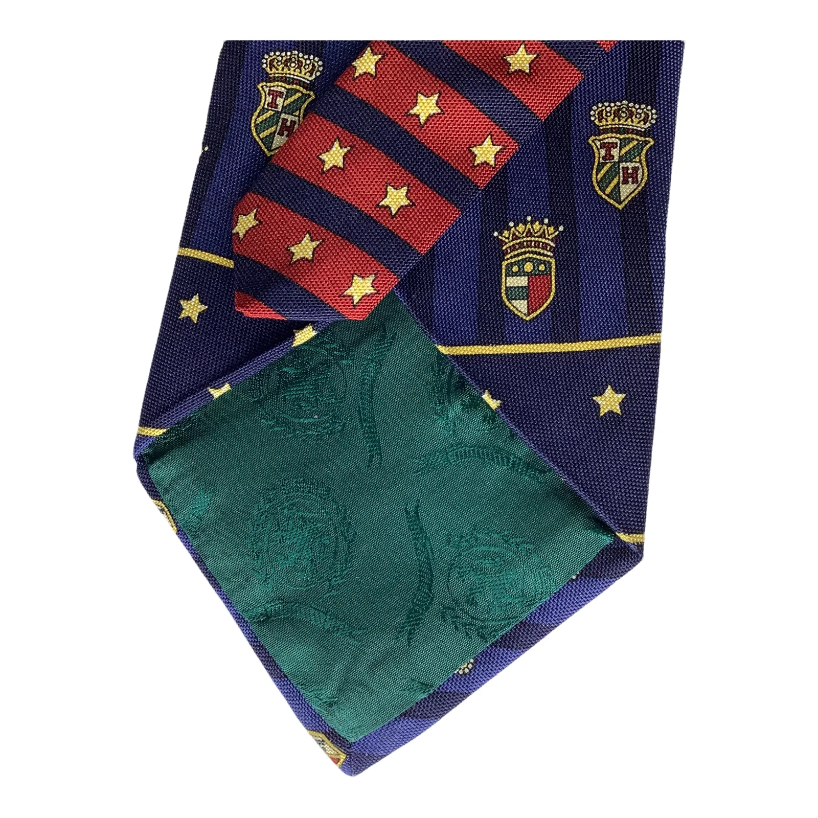 Vintage Tie Silk 90s 00s Crest Logo Stars Stripes Usa Made 58x3. 5 by Tommy Hilfiger - Image 6