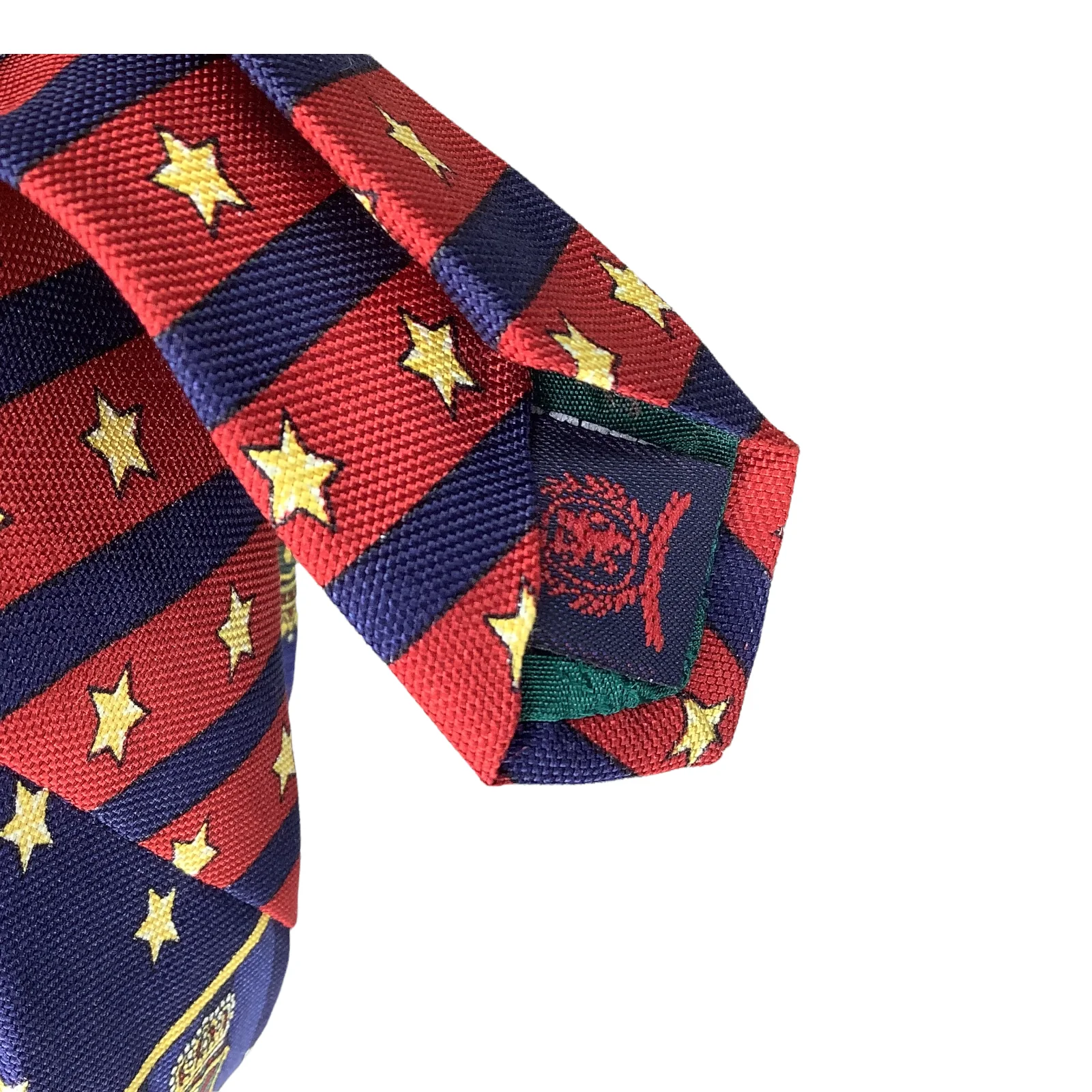 Vintage Tie Silk 90s 00s Crest Logo Stars Stripes Usa Made 58x3. 5 by Tommy Hilfiger - Image 7